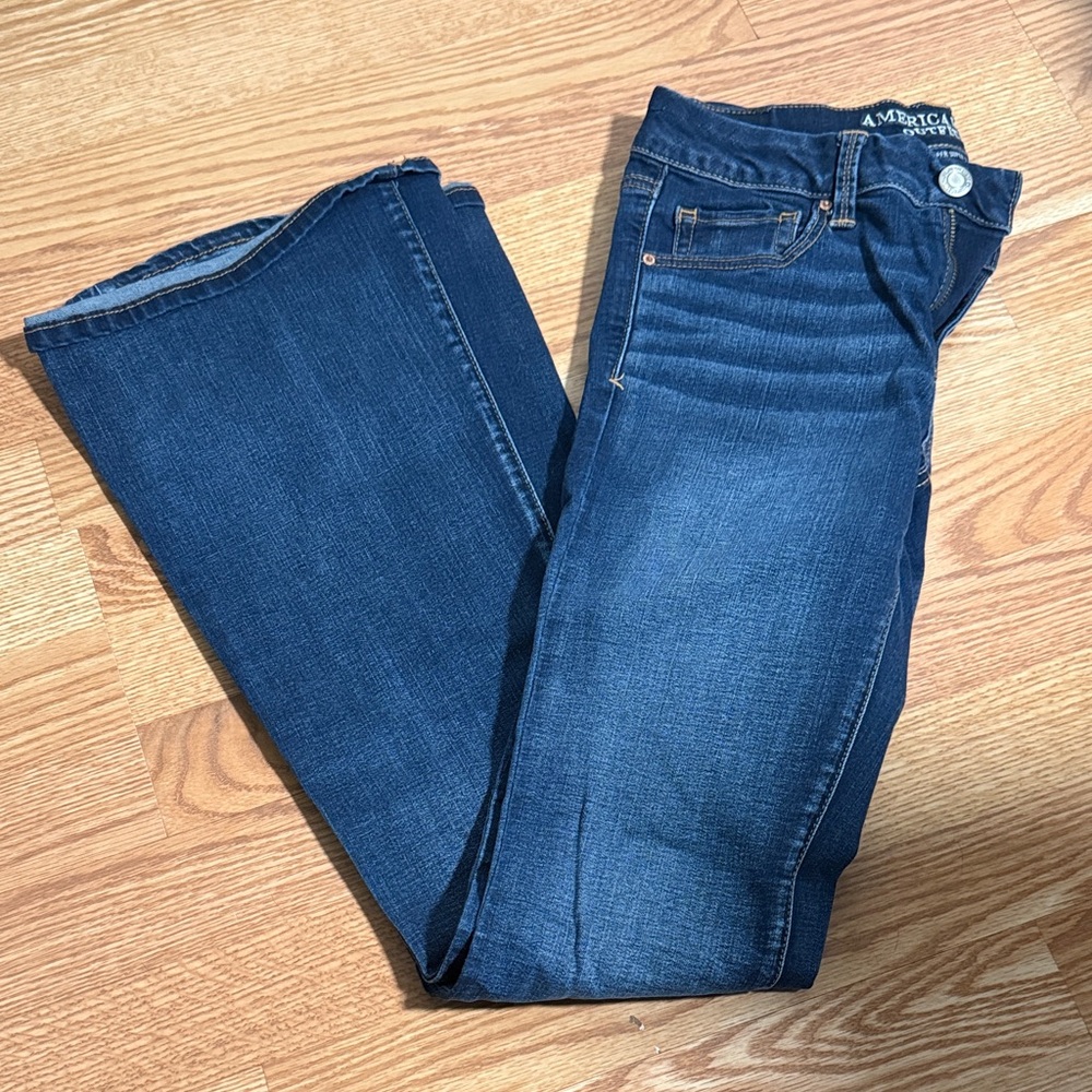 American Eagle Outfitters Women's Dark Blue Boot Cut Jeans